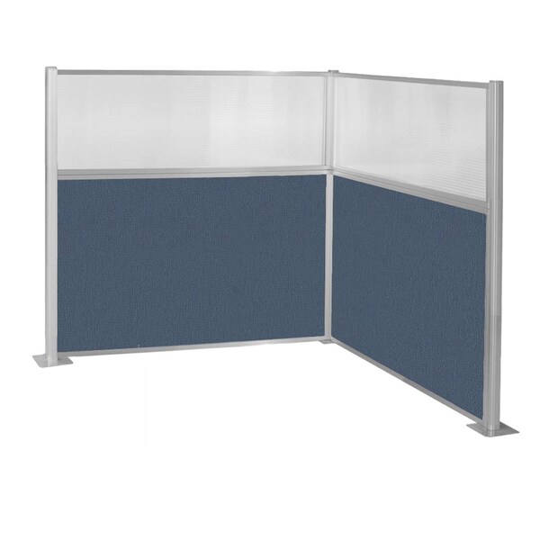 Versare Pre-Configured Hush Panel Cubicle (L Shape) 6' x 6' W/ Window Ocean Fabric 1859339 - main